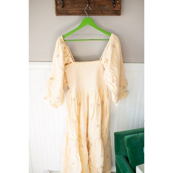 Free People Dahlia Embroidered Maxi Dress Medium NWT - Picture 4 of 6